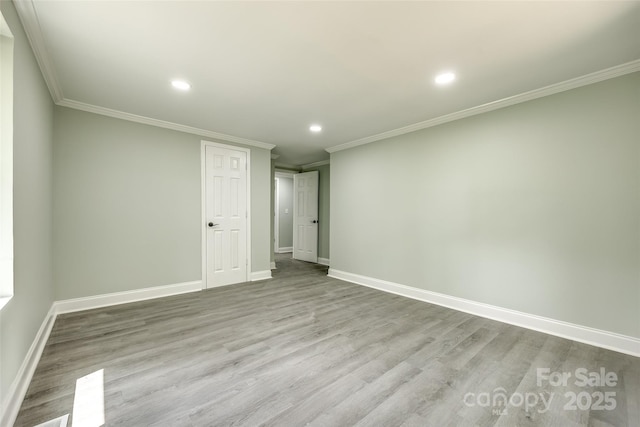 1224 Martin Rd, Hickory Grove, SC 29717 - unfurnished room with ornamental molding, baseboards, wood finished floors, and recessed lighting