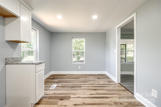 1224 Martin Rd, Hickory Grove, SC 29717 - unfurnished dining area featuring plenty of natural light, baseboards, light wood-style flooring, and recessed lighting