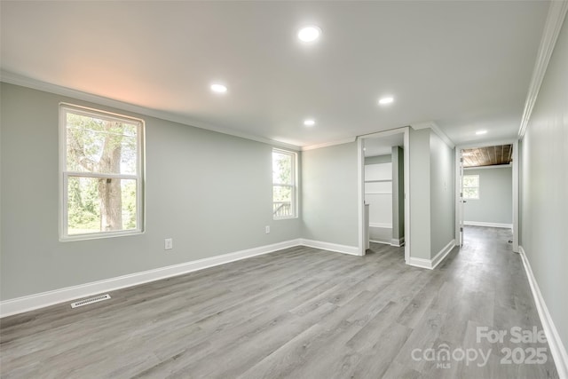 1224 Martin Rd, Hickory Grove, SC 29717 - unfurnished bedroom featuring crown molding, recessed lighting, baseboards, and wood finished floors