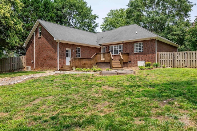 2005 Schofield Pl, Salisbury, NC 28144 - back of property with a wooden deck and brick siding