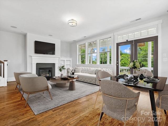 807 Herrons Ferry Rd, Rock Hill, SC 29730 - living room featuring plenty of natural light, wood finished floors, and a glass covered fireplace