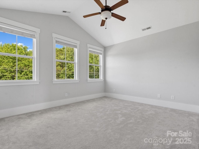 807 Herrons Ferry Rd, Rock Hill, SC 29730 - spare room with lofted ceiling, carpet flooring, ceiling fan, and baseboards
