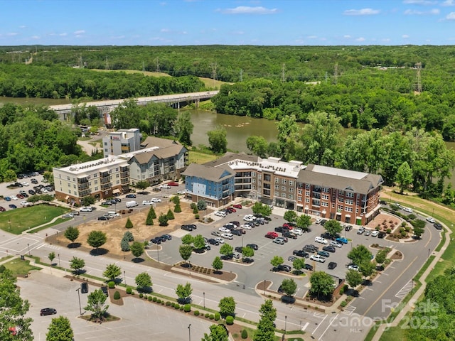 807 Herrons Ferry Rd, Rock Hill, SC 29730 - bird's eye view of a heavily wooded area, a large body of water, a notable bridge, and apartment complex