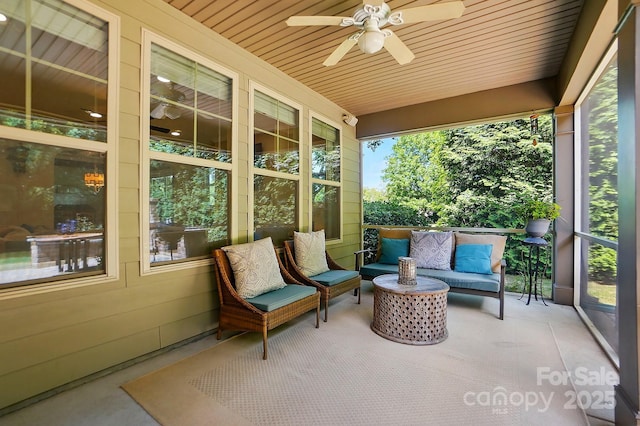 3808 Halcyon Dr, Huntersville, NC 28078 - sunroom with ceiling fan and plenty of natural light