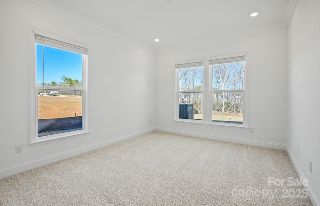 1048 Waxhaw Crossing Dr Unit 261, Waxhaw, NC 28173 - unfurnished room featuring carpet, baseboards, ornamental molding, and recessed lighting