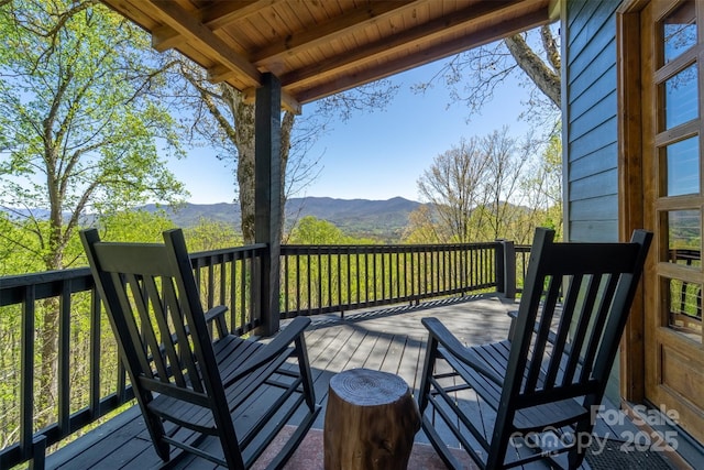 315 Black Bear Xing, Bryson City, NC 28713 - wooden terrace with a mountain view
