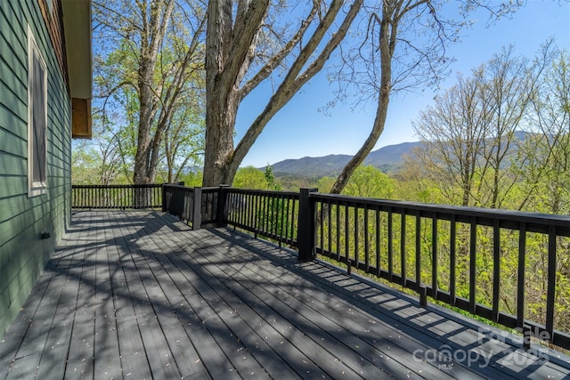 315 Black Bear Xing, Bryson City, NC 28713 - wooden deck featuring a mountain view