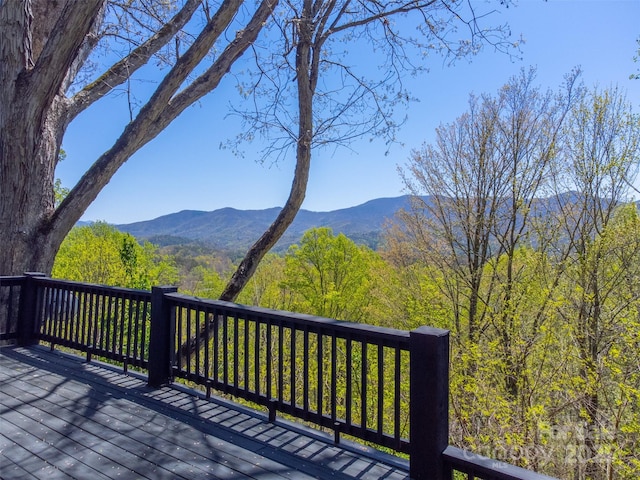 315 Black Bear Xing, Bryson City, NC 28713 - wooden deck with a mountain view and a wooded view