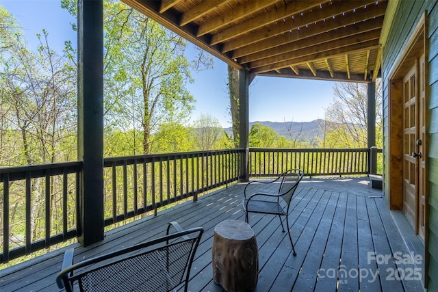 315 Black Bear Xing, Bryson City, NC 28713 - wooden deck featuring a mountain view