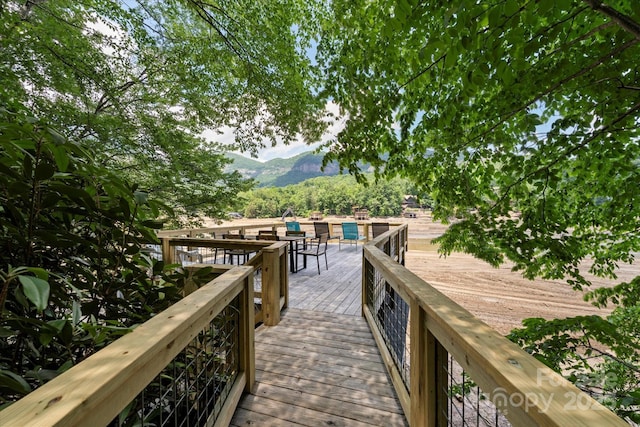 194 Mark Twain Dr, Lake Lure, NC 28743 - dock area featuring a deck with mountain view