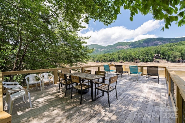 194 Mark Twain Dr, Lake Lure, NC 28743 - wooden deck with a mountain view