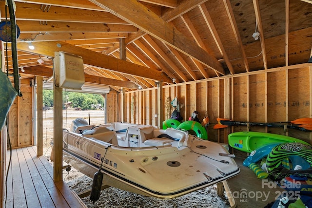 194 Mark Twain Dr, Lake Lure, NC 28743 - interior space featuring lofted ceiling and hardwood / wood-style floors