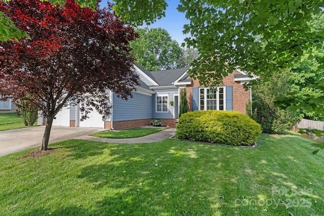 1310 Bellhook Pl NW, Concord, NC 28027 - obstructed view of property with driveway, a front lawn, and a garage