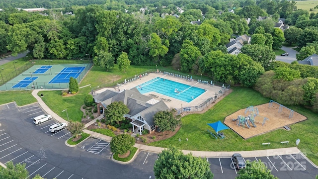 1310 Bellhook Pl NW, Concord, NC 28027 - bird's eye view of a pool