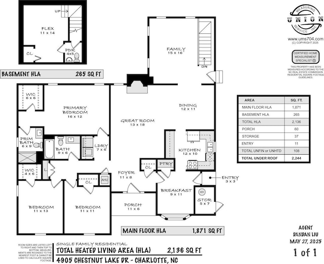 4905 Chestnut Lake Dr, Charlotte, NC 28227 - property floor plan