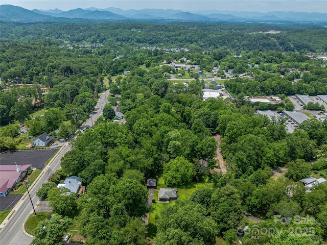 90 W Skyland Cir Unit 1, Asheville, NC 28804 - aerial overview of property's location with a forest and a mountain backdrop