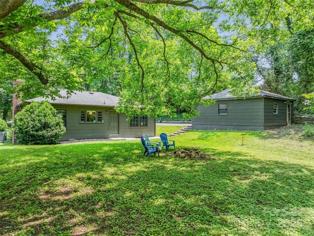 90 W Skyland Cir Unit 1, Asheville, NC 28804 - view of green lawn with cooling unit and a fire pit