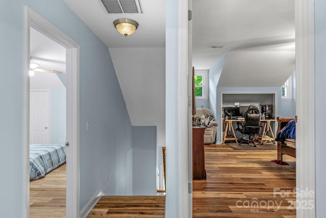 5317 Black Oak Ln Unit 11, Waxhaw, NC 28173 - hallway with wood finished floors and a desk