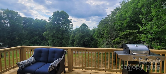 132 Connestee Rd, Brevard, NC 28712 - deck with a grill and a wooded view