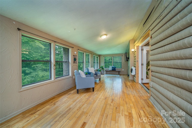 15 Wilson Way, Flat Rock, NC 28731 - sunroom with hardwood / wood-style flooring, a deck, and a textured wall