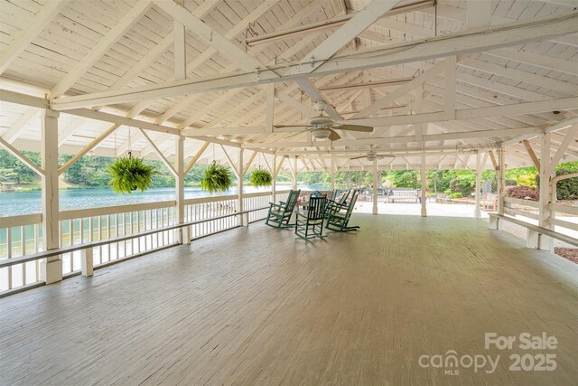 1102 Lake Montonia Rd, Kings Mountain, NC 28086 - sunroom with a water view and vaulted ceiling