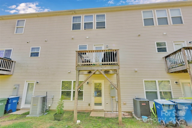 117 Langhorne Dr, Mount Holly, NC 28120 - back of property featuring central air condition unit and a balcony