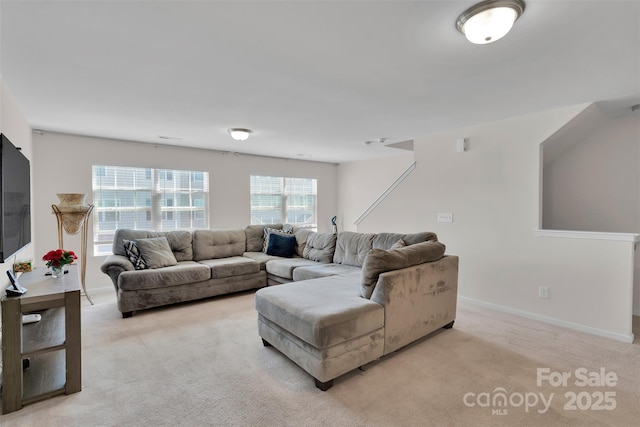 117 Langhorne Dr, Mount Holly, NC 28120 - living room with light carpet and baseboards