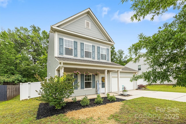 3053 Riker St, Clover, SC 29710 - view of front of house with a porch, driveway, and a garage