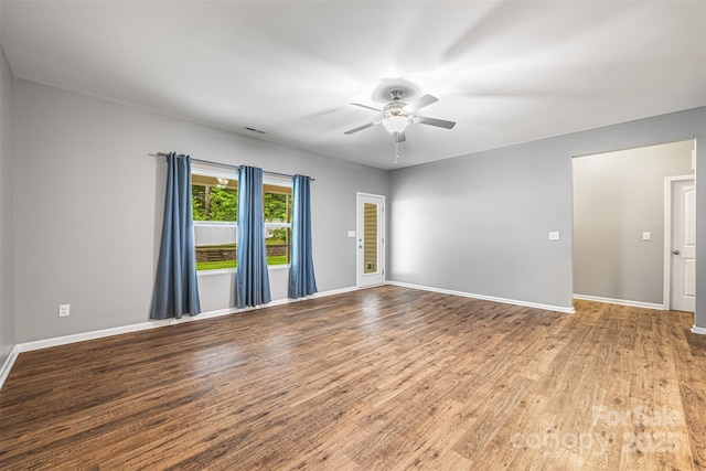 3053 Riker St, Clover, SC 29710 - unfurnished room with ceiling fan, baseboards, and wood finished floors