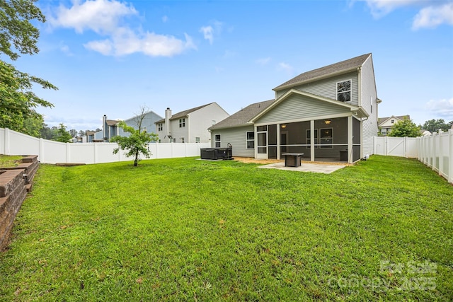 3053 Riker St, Clover, SC 29710 - rear view of house with a sunroom, a patio area, and a residential view