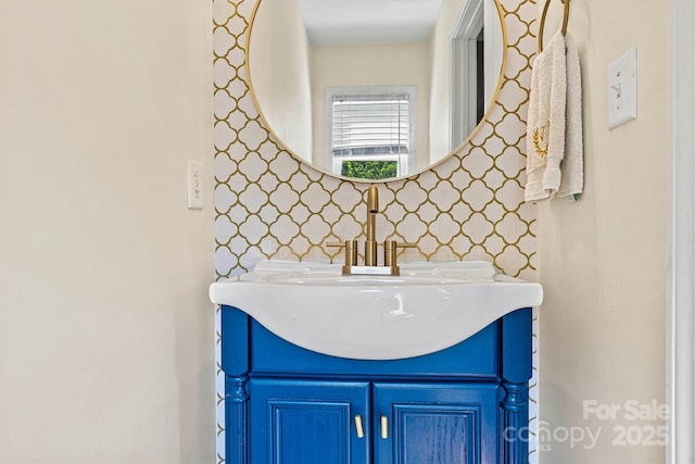 454 N Eastway Dr, Troutman, NC 28166 - bathroom featuring vanity and wallpapered walls