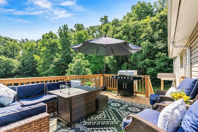 454 N Eastway Dr, Troutman, NC 28166 - wooden deck featuring outdoor dining area and a grill
