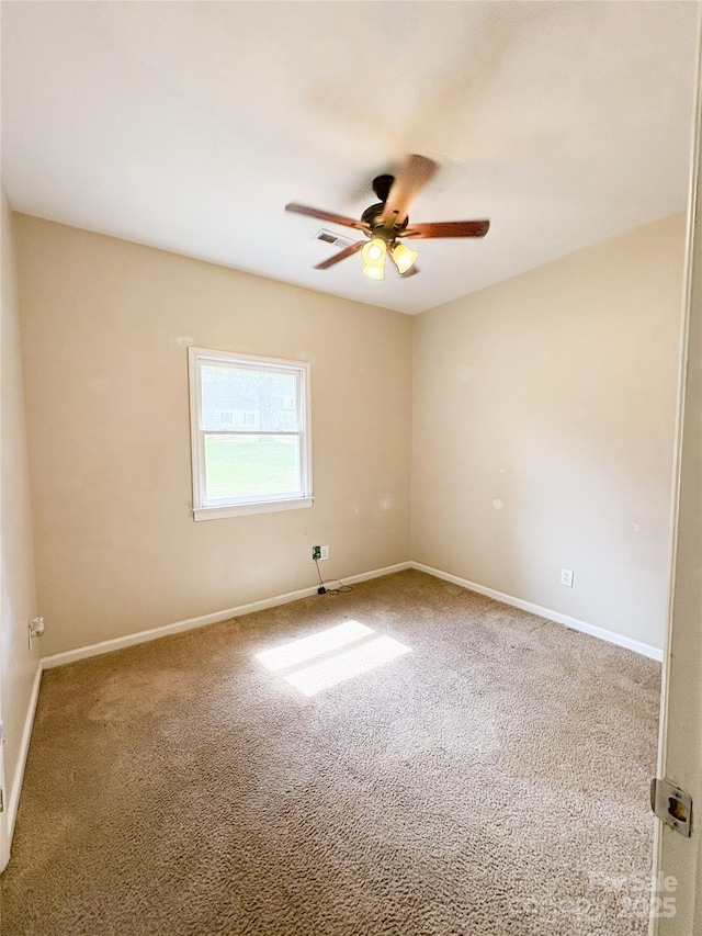3430 Fincher Blvd, Charlotte, NC 28269 - carpeted spare room featuring a ceiling fan and baseboards