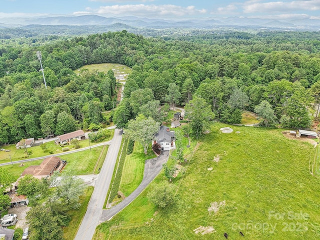 68 Broyles Rd, Hendersonville, NC 28791 - drone / aerial view of a heavily wooded area and a mountain backdrop