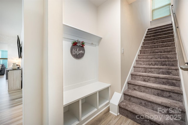 705 Hinterland Ln, Matthews, NC 28104 - mudroom with wood finished floors and baseboards