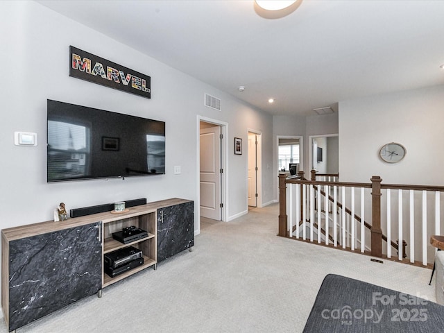 5811 Mantle Way, Kannapolis, NC 28081 - living room with light colored carpet, baseboards, and recessed lighting