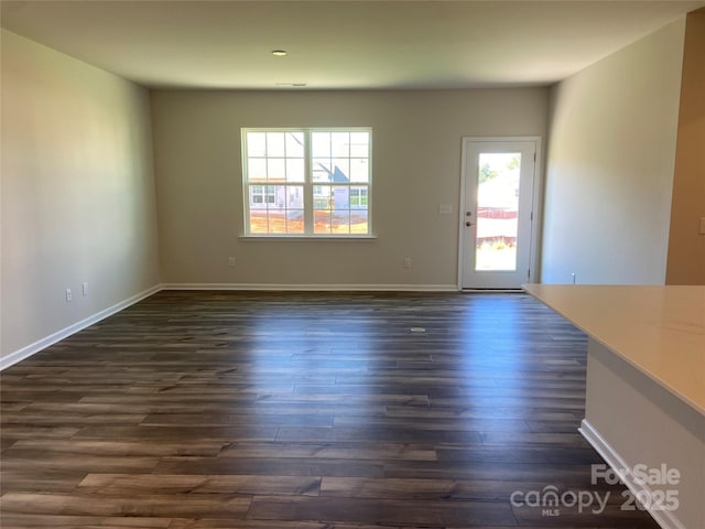 108 Red Juniper Way, Statesville, NC 28625 - empty room with dark wood-style floors, baseboards, and recessed lighting