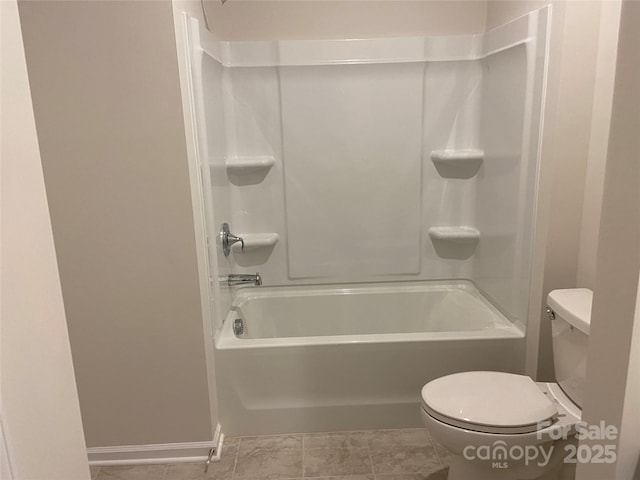 108 Red Juniper Way, Statesville, NC 28625 - bathroom with toilet, shower / bathtub combination, and baseboards