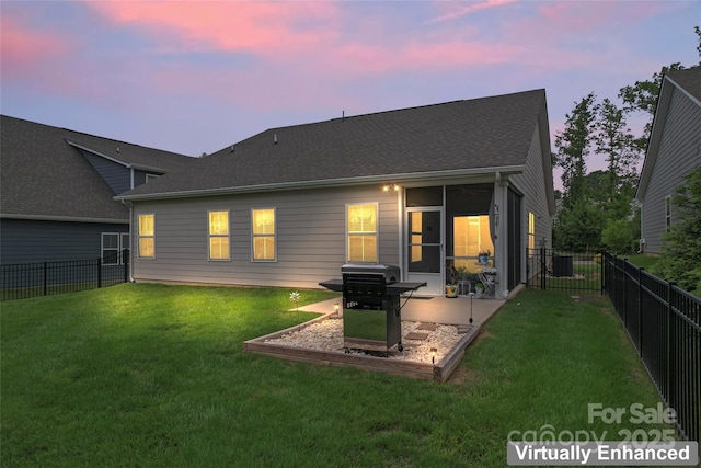 5079 Skyfest Dr, Charlotte, NC 28215 - rear view of house with a sunroom and a patio