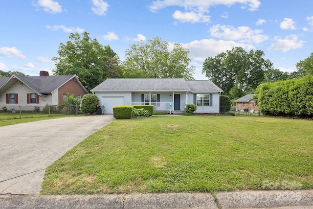 3721 Conway Ave, Charlotte, NC 28209 - ranch-style home featuring covered porch, an attached garage, and driveway