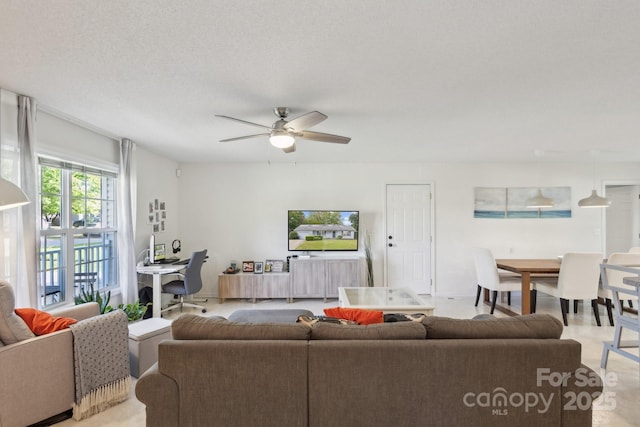 3721 Conway Ave, Charlotte, NC 28209 - living room with ceiling fan and an office area