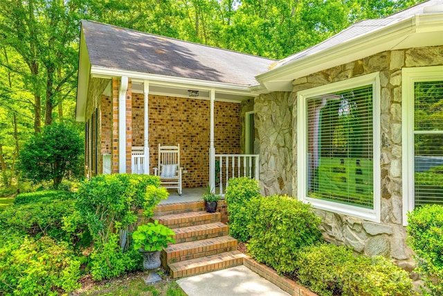 7712 Old Waxhaw Monroe Rd, Waxhaw, NC 28173 - entrance to property featuring stone siding and covered porch