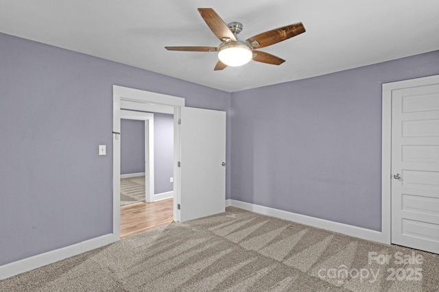 222 W Mccubbins St, Salisbury, NC 28144 - carpeted spare room featuring ceiling fan and baseboards