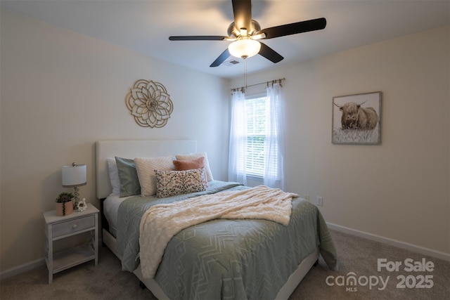 4637 Willow Glen Rd, Harrisburg, NC 28075 - bedroom featuring carpet floors, baseboards, and a ceiling fan