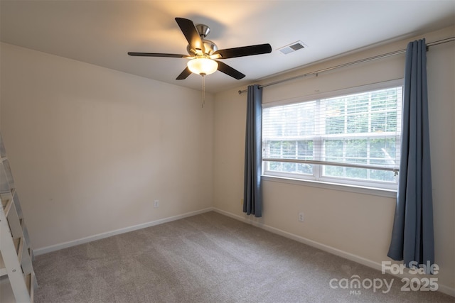 4637 Willow Glen Rd, Harrisburg, NC 28075 - empty room featuring ceiling fan, carpet floors, and baseboards