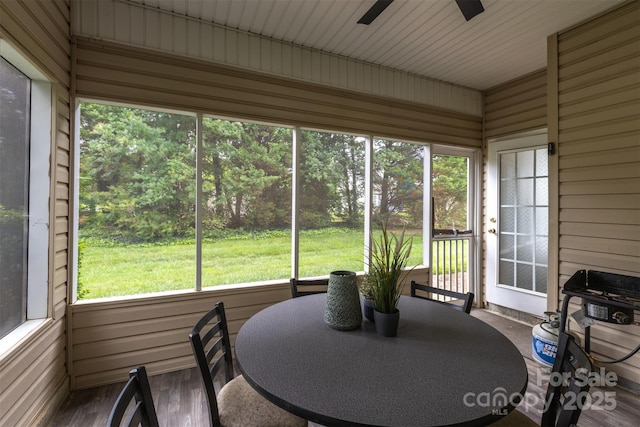 4637 Willow Glen Rd, Harrisburg, NC 28075 - sunroom featuring ceiling fan and plenty of natural light
