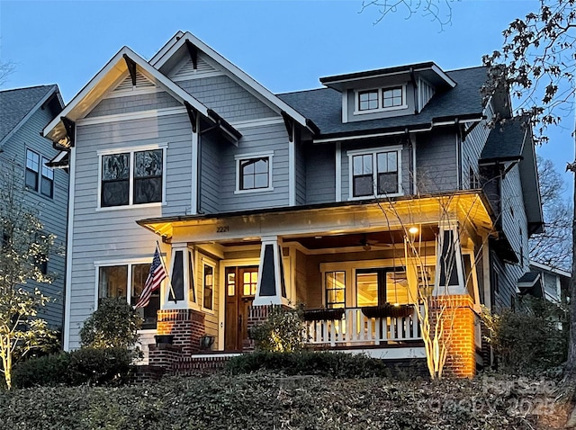 2221 Kenmore Ave, Charlotte, NC 28204 - view of front of property featuring covered porch and roof with shingles