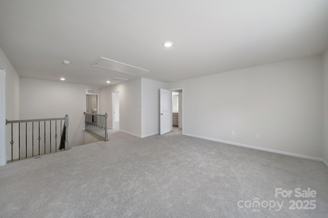 300 Kennerly Center Dr, Mooresville, NC 28115 - spare room with attic access, carpet floors, recessed lighting, and baseboards