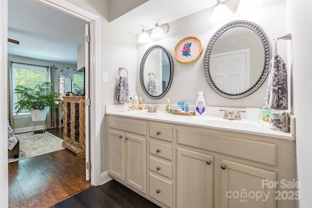 1804 Fairlawn Ct, Rock Hill, SC 29732 - bathroom featuring double vanity and wood finished floors