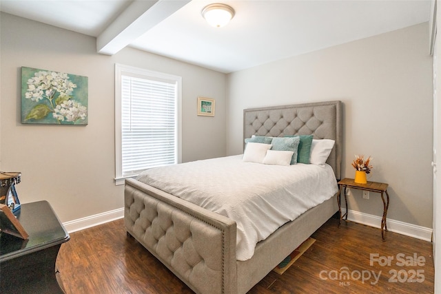 1804 Fairlawn Ct, Rock Hill, SC 29732 - bedroom featuring baseboards, dark wood finished floors, and beamed ceiling